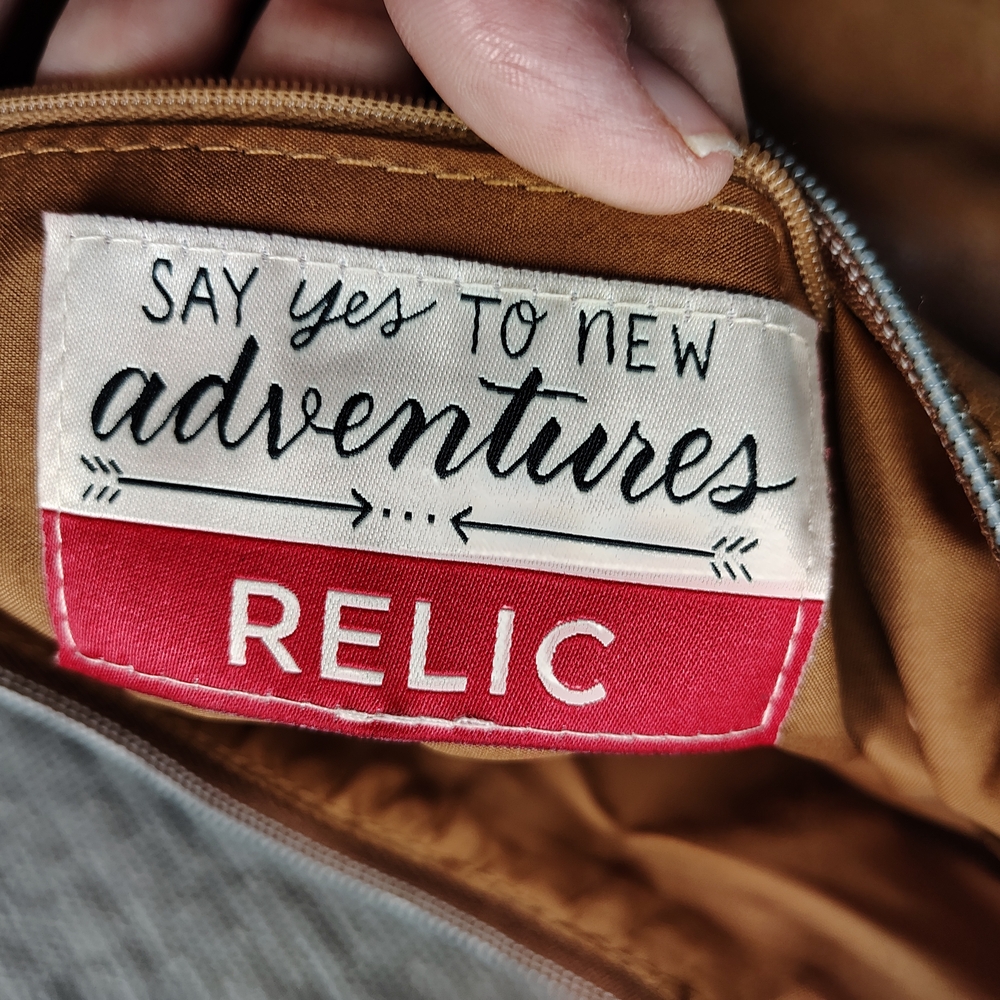 Relic Chevron Leather Brown Patchwork Sholder Str… - image 4